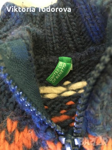 СЕЗОННО НАМАЛЕНИЕ!  Дебела, топла, вълнена жилетка Бенетон. , снимка 2 - Детски пуловери и жилетки - 30421129