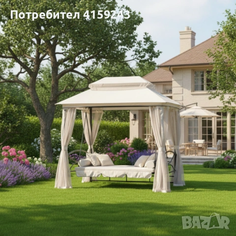 Луксозна градинска шатра с люлка и функция сън за пълен релакс, снимка 7 - Градински мебели, декорация  - 53936743