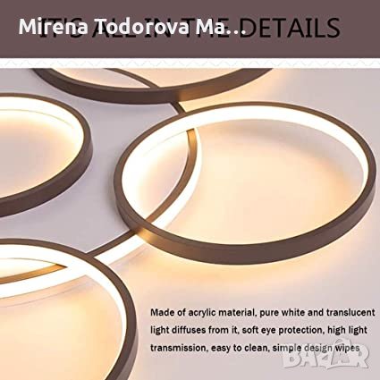 LED таванна лампа Modern Creativity 7-пръстена с дистанционно, снимка 3 - Лед осветление - 38255724