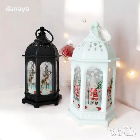 5450 Коледен фенер с Led свещичка в центъра си, 14 cm, снимка 5 - Декорация за дома - 47990772