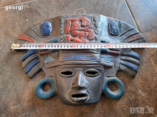 ацтекска керамична маска 32/3, снимка 6 - Декорация за дома - 53141817
