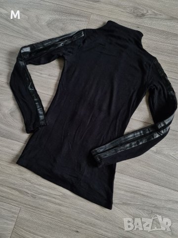 Черна дамска блуза MISS MOI с дантела, снимка 5 - Блузи с дълъг ръкав и пуловери - 38813017