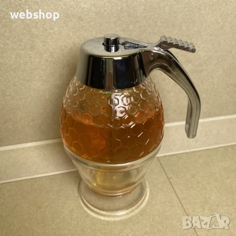 Акрилен диспенсър за мед, 200мл, прозрачен, 8.3x10x15cm, снимка 4 - Други стоки за дома - 50491701