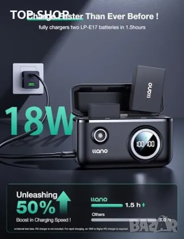 Ново Бързо зарядно за Canon EOS R50 RP R10 R8 Rebel T8i T7i T6i батерии фотоапарат, снимка 3 - Чанти, стативи, аксесоари - 49567135