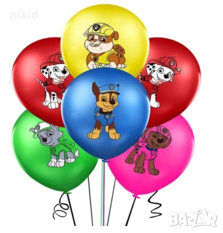 Пес патрул Paw patrol кучета куче Обикновен надуваем латекс латексов балон парти, снимка 4 - Други - 30354979