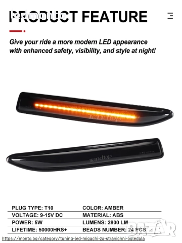 LED динамични мигачи за Ford Mondeo Monto.bg, снимка 4 - Части - 52043460