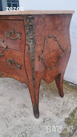 Скрин антикварен"Бомбе", снимка 6 - Скринове - 52533936