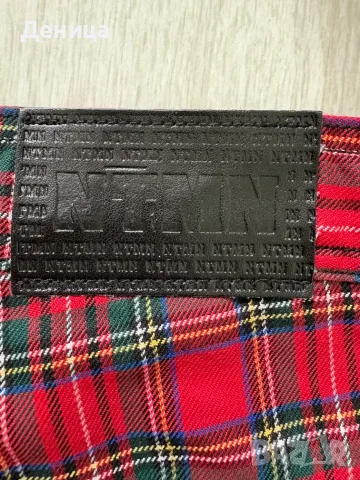 Пънк панталон На Тъмно (NTMN) на червено каре (размер L/XL), снимка 6 - Панталони - 56224771