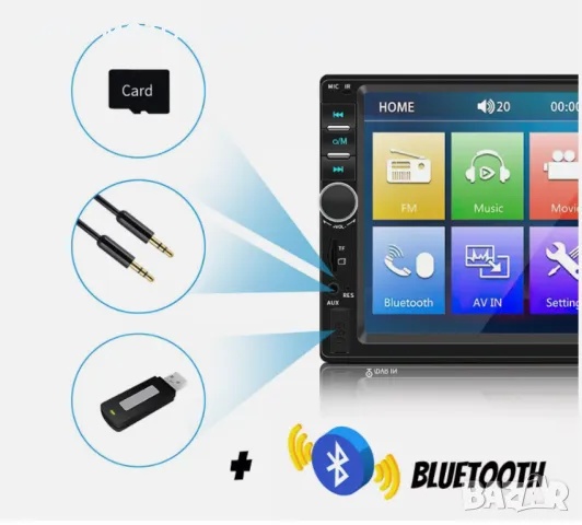 Mултимедия с 7 инчов touchscreen HD Mp5 с камера за задно виждане., снимка 10 - Аксесоари и консумативи - 47532644