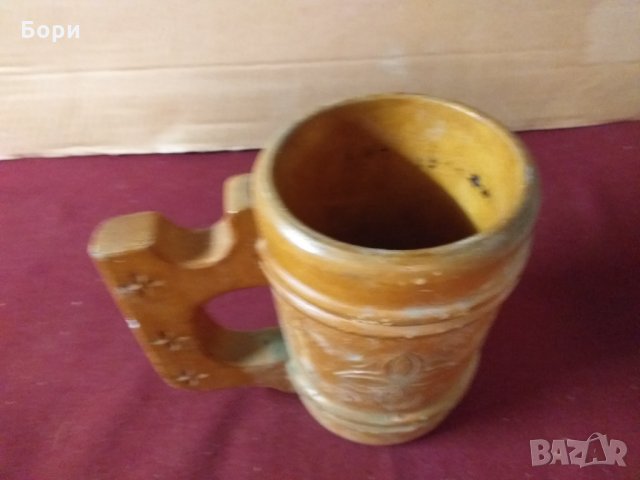 Стара дървена халба за бира, снимка 3 - Чаши - 34521773