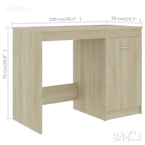 vidaXL Бюро, дъб сонома, 140x50x76 см, инженерно дърво, снимка 9 - Бюра - 56146582