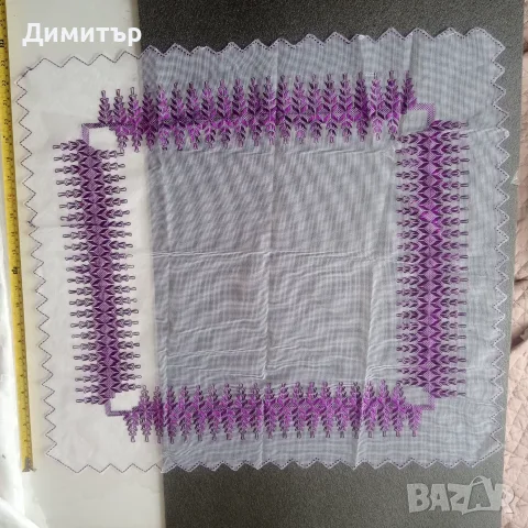 Ретро ръчно бродирани карета (8 бр.) – уникална прозрачна/найлонова панама, снимка 11 - Декорация за дома - 55903064