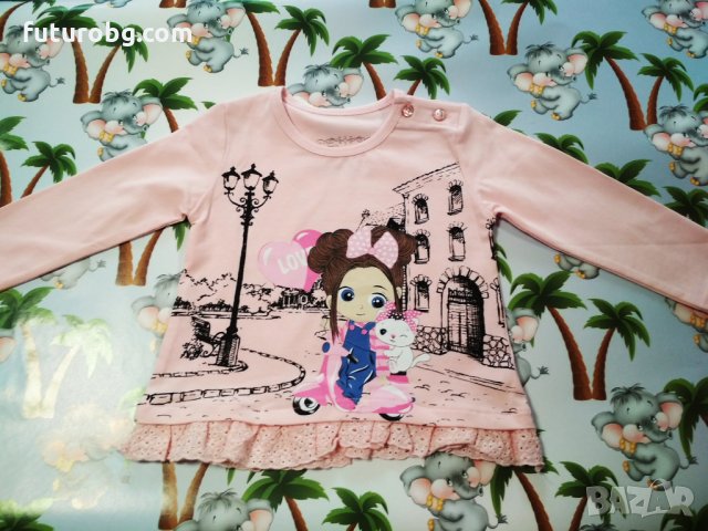 Розова блуза за момиче, снимка 1 - Бебешки блузки - 32206792