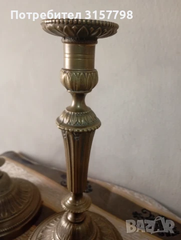 Два барокови свещника комплект, снимка 3 - Други ценни предмети - 50565141