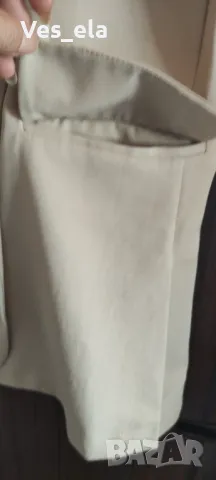 светло бежаво дълго сако с двуредово закопчаване , снимка 2 - Сака - 47368335