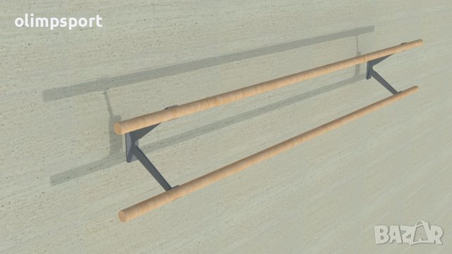 Станка за балет стенна двойна – дължина – 2,5 м, снимка 3 - Художествена гимнастика - 37384382