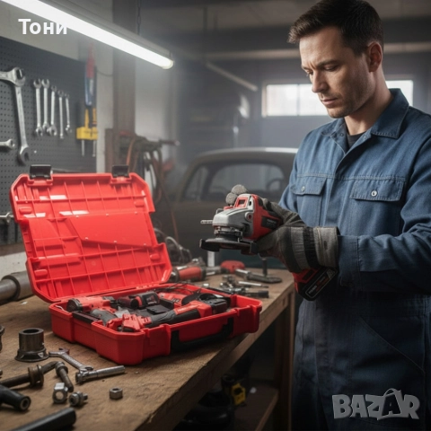 Комплект 2 в 1 KraftRoyal Red Mx Fuel 36V – ъглошлайф + гайковерт, 2x 8Ah батерии , снимка 2 - Куфари с инструменти - 52797370