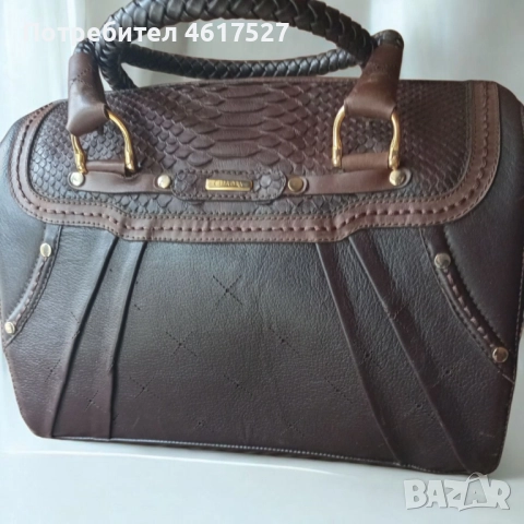 Кафява дамска чанта кожа, снимка 7 - Чанти - 52088179