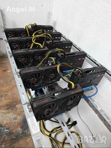 Майнинг риг 10x RX 6600 Pulse Идеален за Солари
