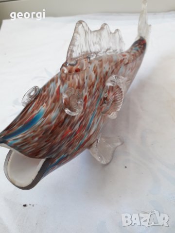 Декоративна риба от цветно стъкло Murano, снимка 2 - Декорация за дома - 31535203