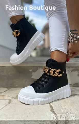 Черни дамски кецове- боти