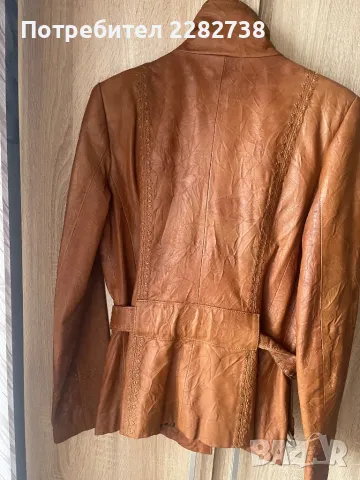 Дамско кожено яке агнешка кожа, снимка 3 - Якета - 48651017