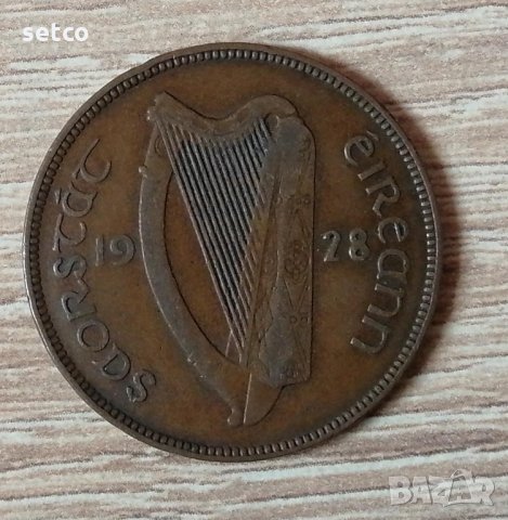Ирландия 1 пени 1928  е233, снимка 2 - Нумизматика и бонистика - 35301904