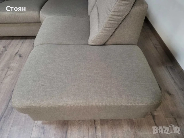 ПРОМОЦИЯ!!!Светло кафяв ъглов диван от плат, снимка 9 - Дивани и мека мебел - 52826684