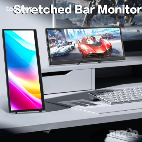 Нов 12.3-инчов вторичен монитор, IPS разтеглен LCD дисплей за пътуване 1920 * 720 HDMI USBC ..., снимка 4 - Монитори - 52521077