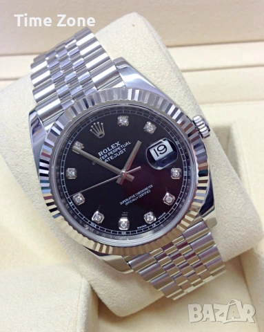 Rolex Datejust 41mm Steel Black Dial Diamond Automatic Мъжки / Унисекс Различни Варианти, снимка 3 - Мъжки - 54049361