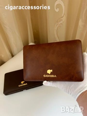 Кутия за пури COHIBA – 5 броя, луксозен калъф, снимка 5 - Табакери - 50898536