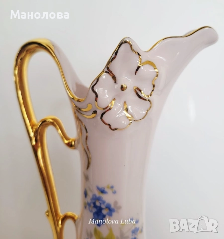 Кана с една дръжка розов порцелан H & C Czechoslovakia., снимка 2 - Други ценни предмети - 52241965