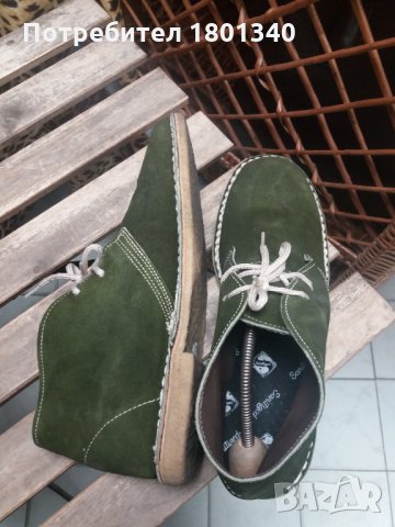 Естествена кожа- каучукова подметка мъжки боти, масленозелени- 43 номер , снимка 11 - Ежедневни обувки - 31062899