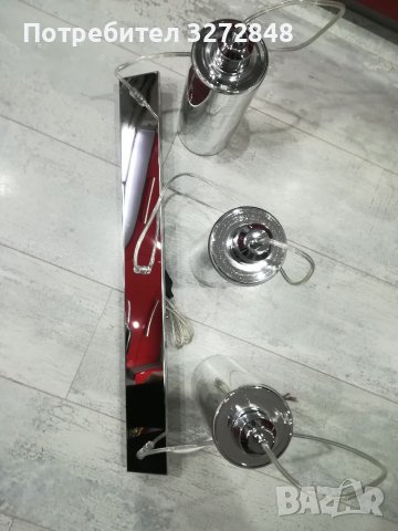 Спот троика метал и стъкло  -3х40w, снимка 3 - Лампи за таван - 39438819