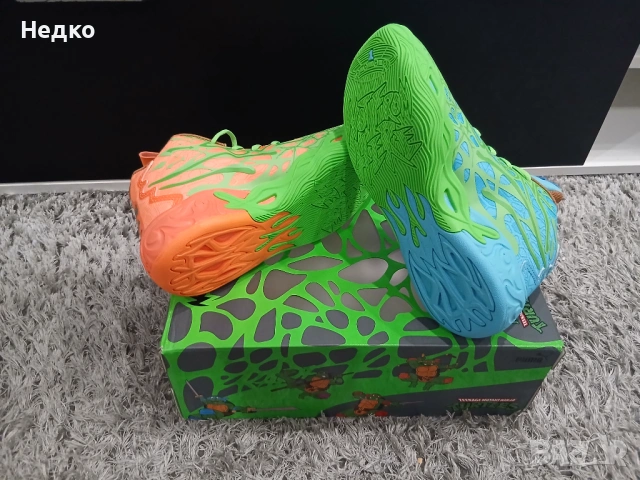 🐢 Puma MB.04 x TMNT – Leonardo & Michelangelo (Limited Edition) – НОВИ!, снимка 7 - Маратонки - 54231848