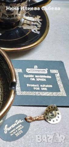 Позлатени кафени чаши ,ръчно рисувани с 24 карата злато, снимка 5 - Антикварни и старинни предмети - 38501191