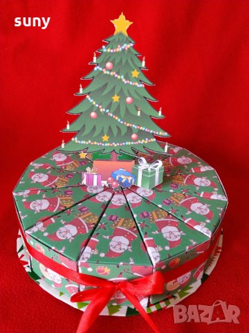 Картонена коледна торта с елха