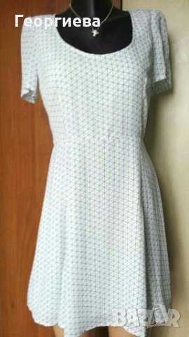 Прелестна чисто нова рокля в бяло и синьо👗🍀S/M, M👗🍀 арт.607, снимка 3 - Рокли - 29195261