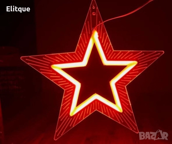 Акрилна петолъчна звезда 50 см.,5W, снимка 6 - Декорация за дома - 52832787