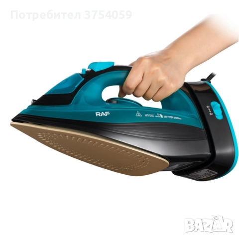 RAF Безжична парна ютия 2400W с керамична плоча – двойна функция за парно и сухо гладене, 483, снимка 15 - Ютии - 52348483