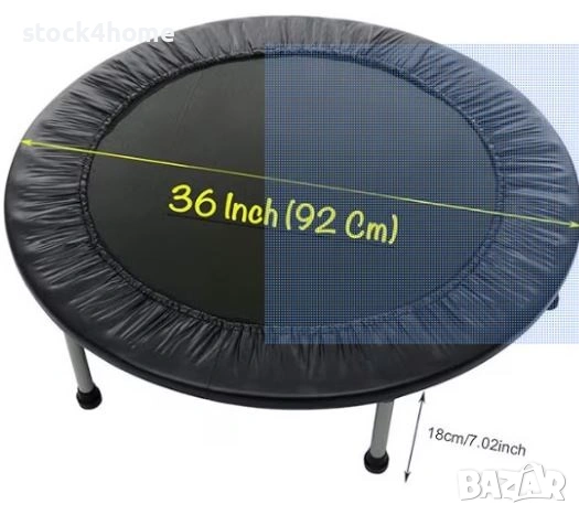 Фитнес трамплин Fitness Trampoline, Материална конструкция, 5 опорни крака, 30 броя пружини, Ф92 см , снимка 3 - Фитнес уреди - 53028435