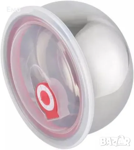 Комплект 3 броя купи от неръждаема стомана за съхранение на храна с капак, снимка 5 - Други - 48642108