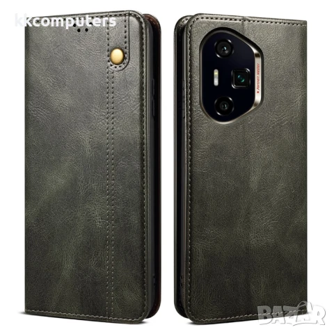 Honor 400 Pro 5G Кожен Калъф Crazy Horse Текстура с Портфейл, Стойка и Протектор / Четири Цвята, снимка 3 - Резервни части за телефони - 50513714