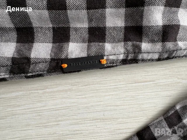 Мъжка карирана риза Hugo Boss Orange 100% Памук (Размер M), снимка 7 - Ризи - 55832139