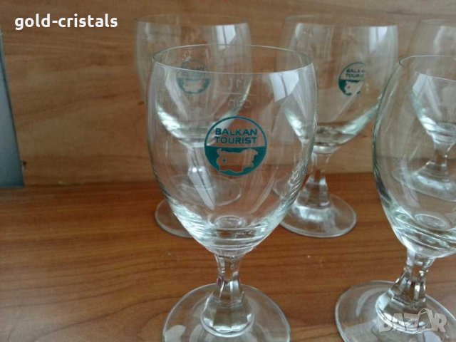 Ретро кристални чаши с лого балкан турист, снимка 7 - Антикварни и старинни предмети - 29631283
