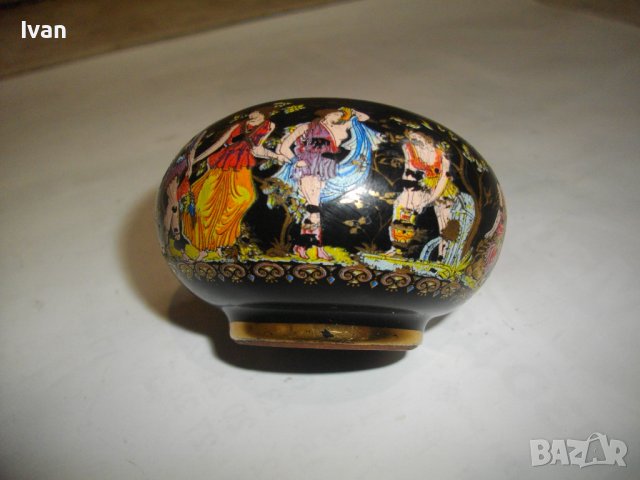 Малък Ръчно Рисуван Свещник-Керамика с Глазура-Гръцка Митология, снимка 14 - Други - 39821582