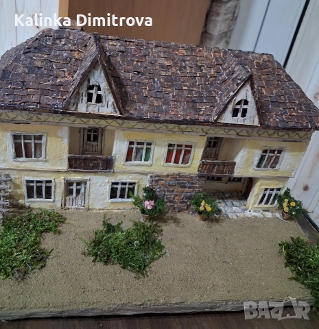 Макет на старинна къща-ръчна изработка., снимка 7 - Декорация за дома - 52806848
