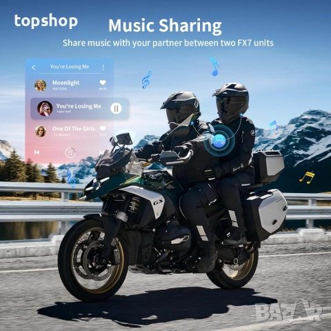 Чисто нови 2 интерком с за 10 човека Fodsports FX7 10 Riders Mesh Bluetooth слушалки за мотоциклет.., снимка 6 - Аксесоари и консумативи - 51881506