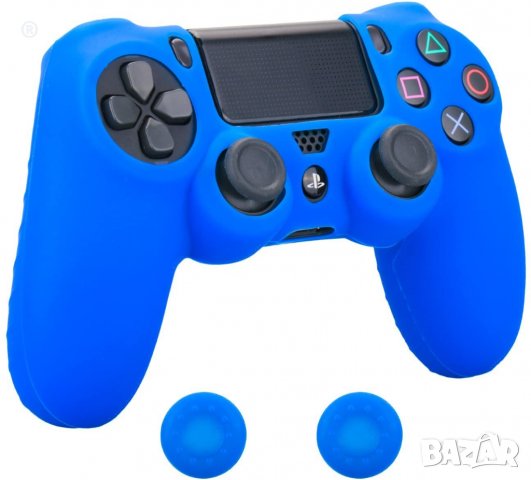 PS4 Силиконов бъмпер за DUALSHOCK®4 контролер в син цвят, снимка 1 - PlayStation конзоли - 30888271