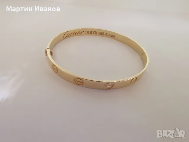 Златна гривна плътна елипса , снимка 3 - Гривни - 48906330